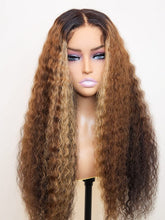 Brooklyn Hair Blonde Highlights Deep Wave Glueless Wig Invisible Small Knots 5x5 Swiss HD Pre-Cut Lace Sun-Kissed